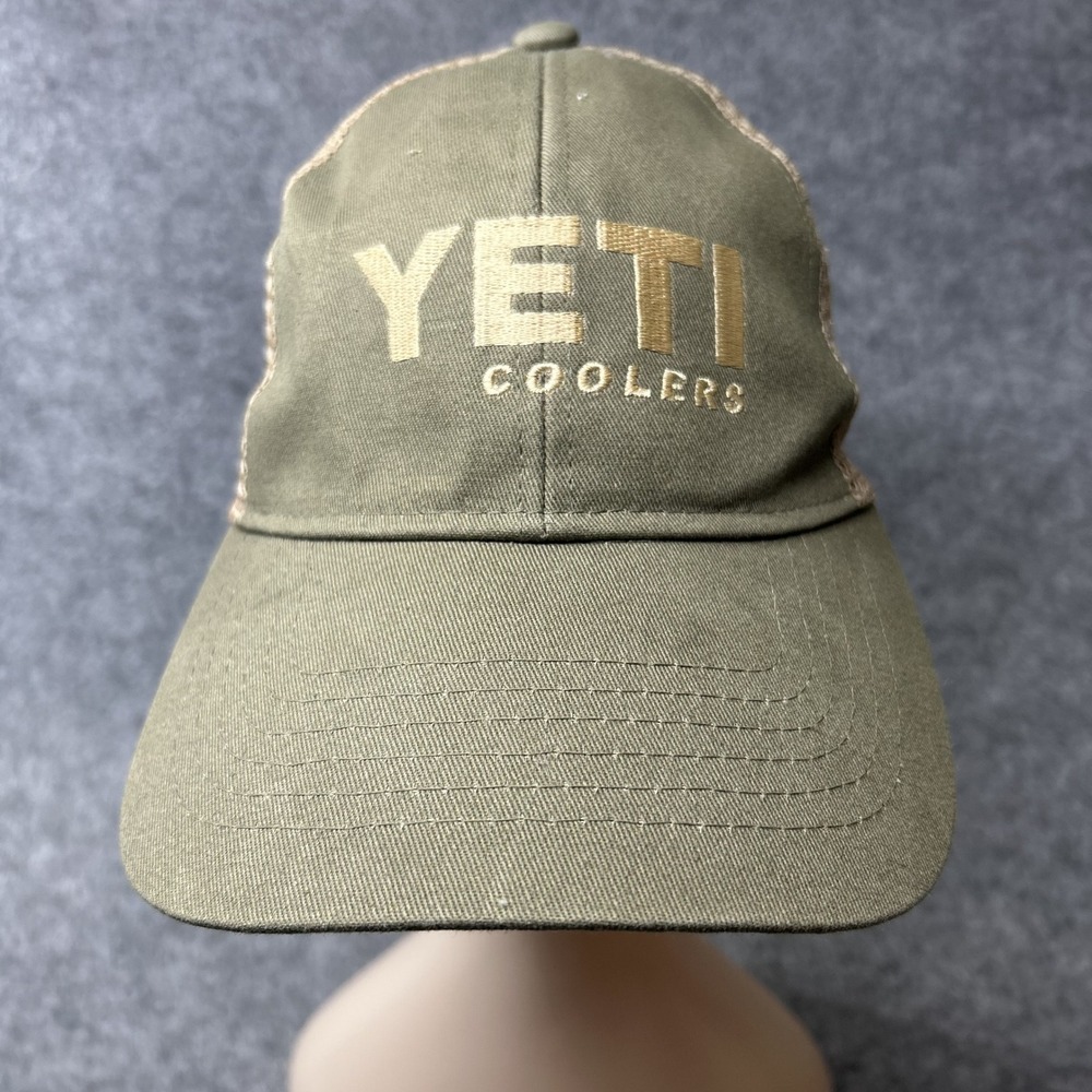 YETI Coolers Trucker Hat One Size Olive Green Mesh Snapback